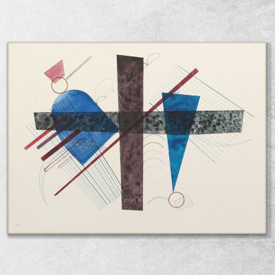 Blu In Tondo E Appuntito Wassily Kandinsky, wk23 quadro stampa su tela