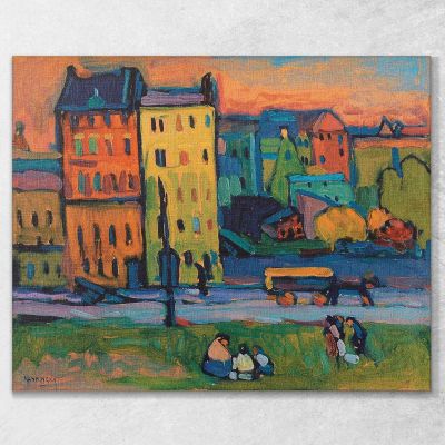 Maisons À Munich Wassily Kandinsky, wk76 tableau impression sur toile