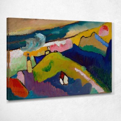 Murnau Paesaggio Montano Con Chiesa Wassily Kandinsky wk166 quadro stampa su tela