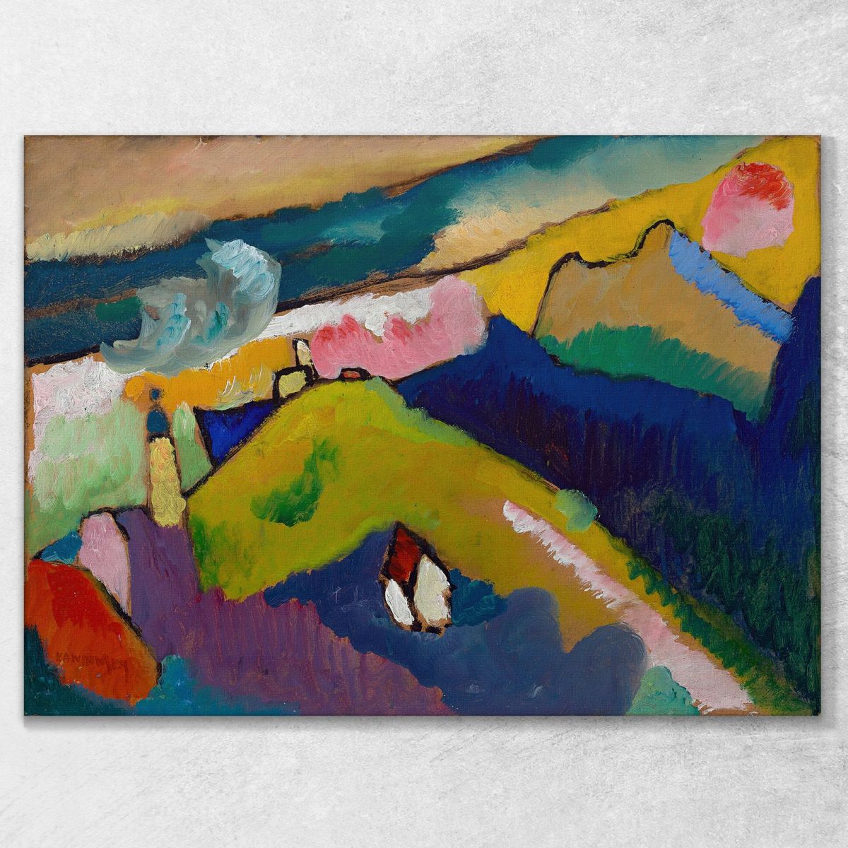 Murnau Paesaggio Montano Con Chiesa Wassily Kandinsky wk166 quadro stampa su tela