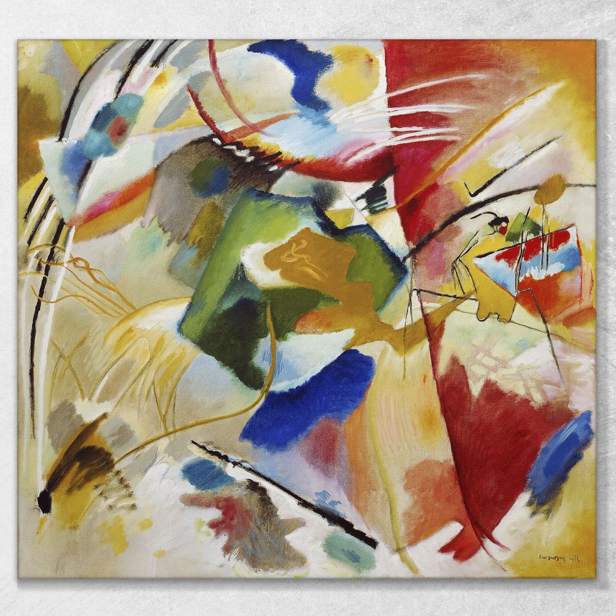 Dipinto Con Green Center Wassily Kandinsky wk182 quadro stampa su tela