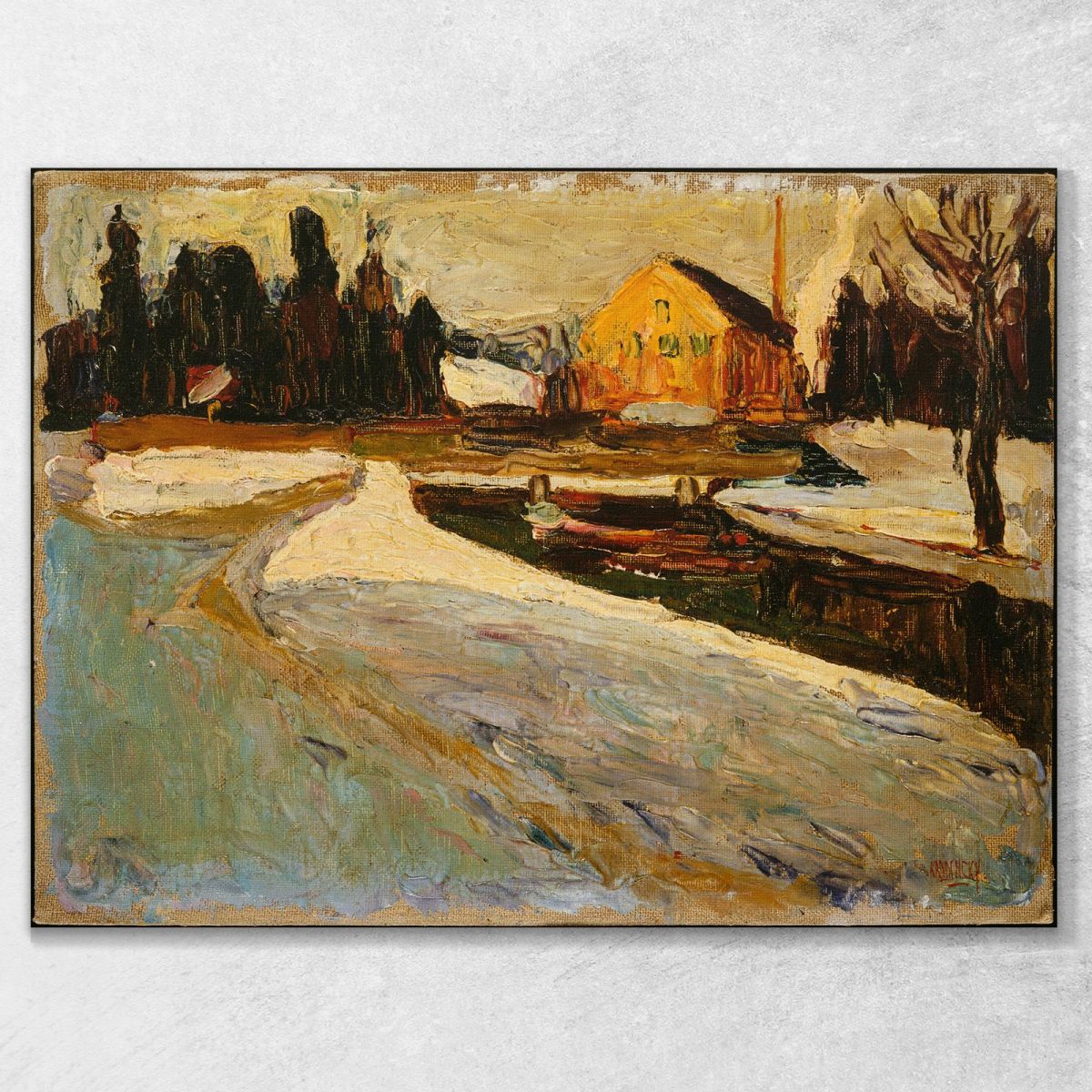 Schwabing Sole Invernale 1901 Wassily Kandinsky wk205 quadro stampa su tela