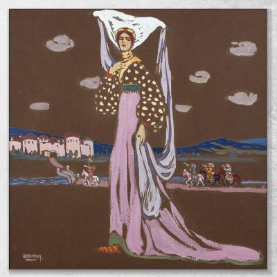 La Dama Que Camina De Noche Wassily Kandinsky, wk232 cuadro en lienzo