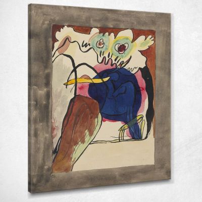 Disegno Per La Copertina Dell'Almanacco The Blue Rider Ii Wassily Kandinsky wk264 quadro stampa su tela