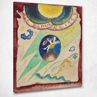 Disegno Per La Copertina Dell'Almanacco The Blue Rider Iii Wassily Kandinsky wk265 quadro stampa su tela