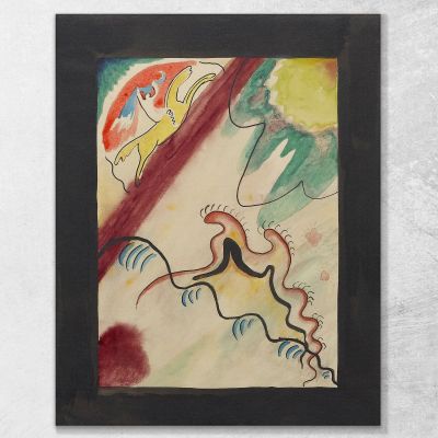 Disegno Per La Copertina Dell'Almanacco The Blue Rider Viiii Wassily Kandinsky wk269 quadro stampa su tela