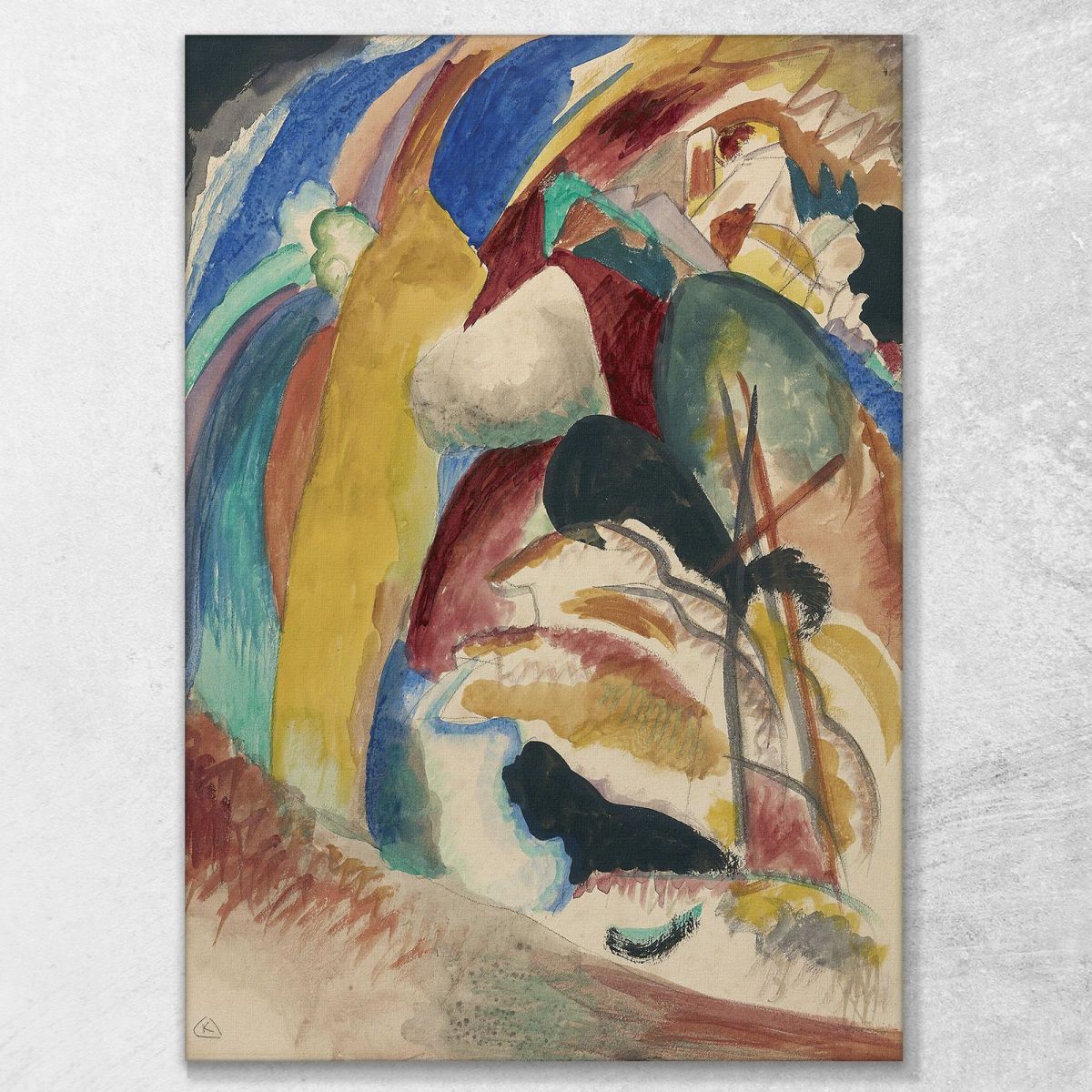 Bozza Per Immagine Con Modulo Bianco Wassily Kandinsky wk278 quadro stampa su tela