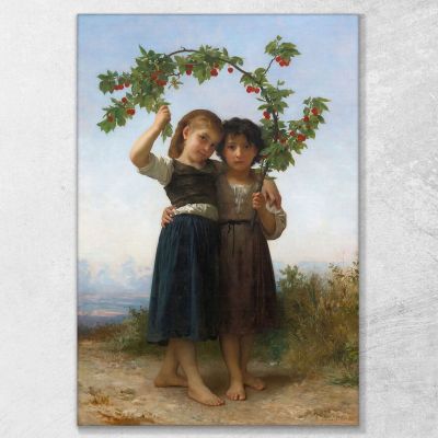 La Rama De Cerezo William Bouguereau, wbg156 cuadro en lienzo