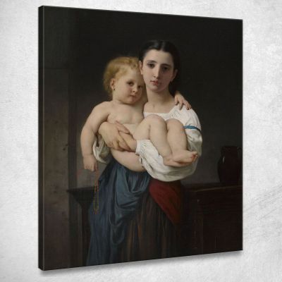 La Sorella Maggiore 2 William Bouguereau wbg157 quadro stampa su tela