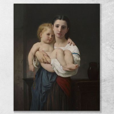 La Hermana Mayor 2 William Bouguereau, wbg157 cuadro en lienzo