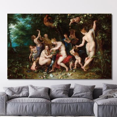 Ninfe Che Riempiono La Cornucopia Peter Paul Rubens ppr124 quadro stampa su tela