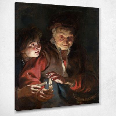 Vecchia E Ragazzo Con Candele Peter Paul Rubens ppr125 quadro stampa su tela