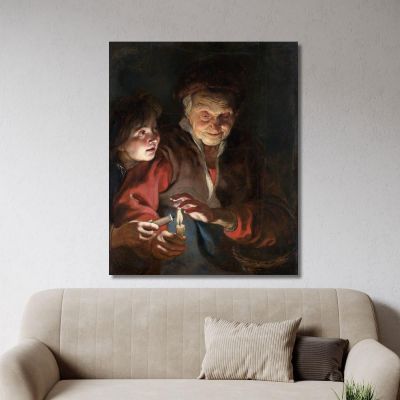 Vecchia E Ragazzo Con Candele Peter Paul Rubens ppr125 quadro stampa su tela