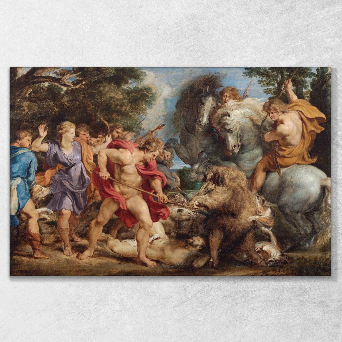 La Caccia Al Cinghiale Calidonio Peter Paul Rubens ppr217 quadro stampa su tela