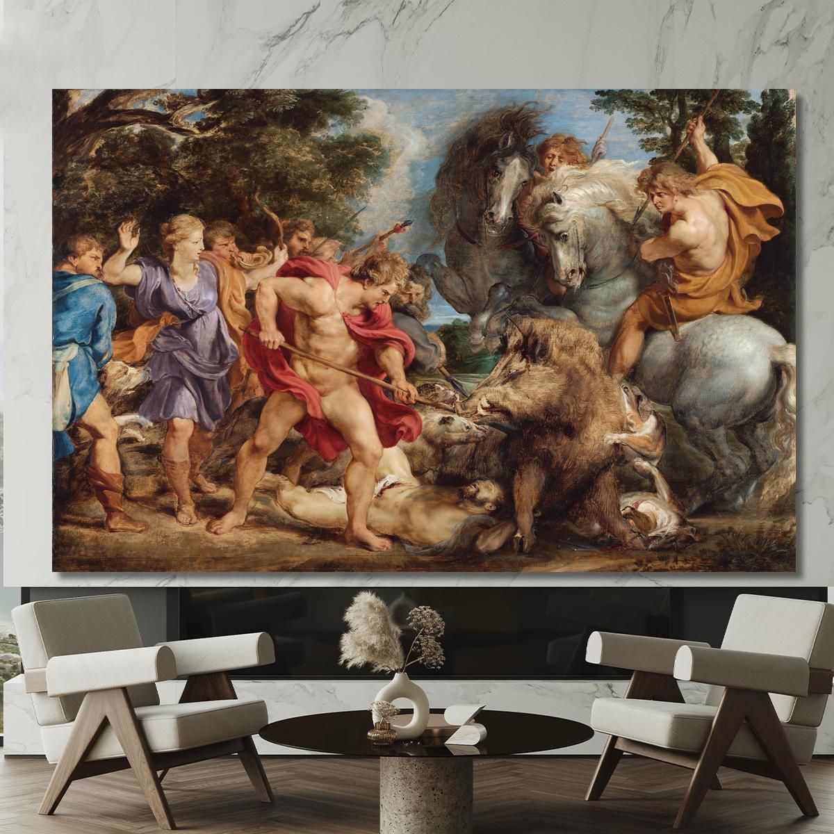 La Caccia Al Cinghiale Calidonio Peter Paul Rubens ppr217 quadro stampa su tela