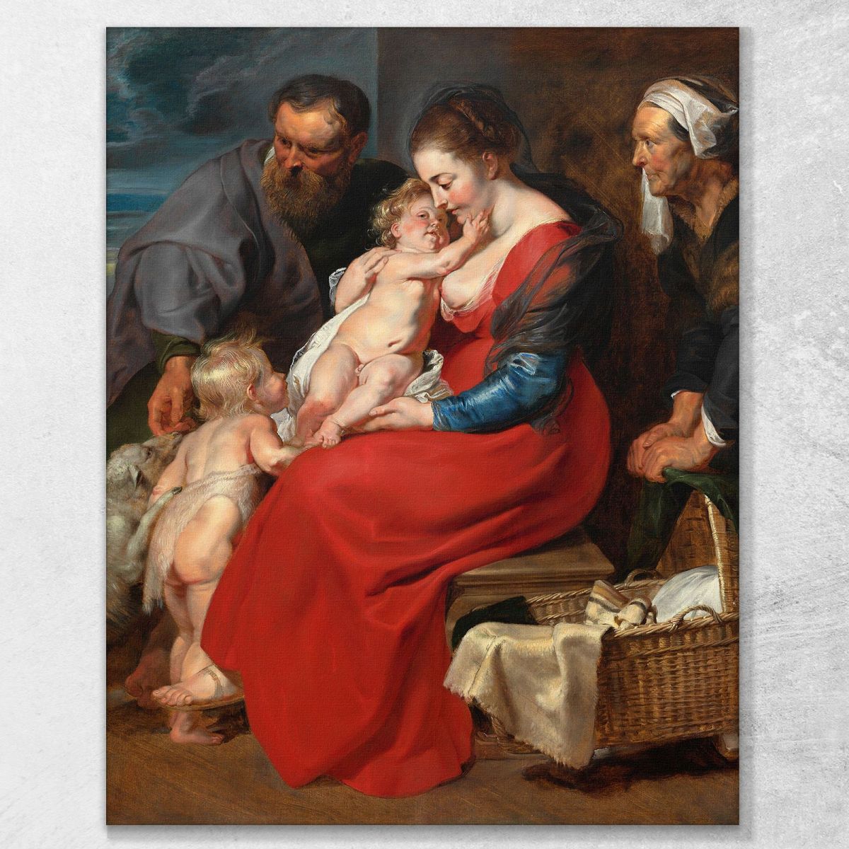 La Sacra Famiglia Con I Santi Elisabetta E Giovanni Battista Peter Paul Rubens ppr248 quadro stampa su tela