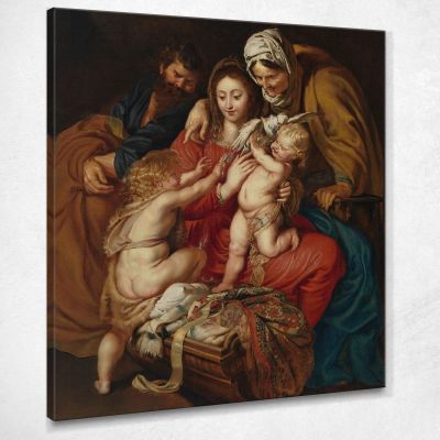 La Sacra Famiglia Con Santa Elisabetta San Giovanni E Una Colomba Peter Paul Rubens ppr250 quadro stampa su tela