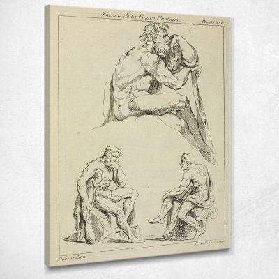 Tre Studi Di Figure Maschili Sedute Peter Paul Rubens ppr302 quadro stampa su tela