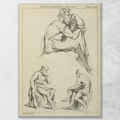 Tre Studi Di Figure Maschili Sedute Peter Paul Rubens ppr302 quadro stampa su tela