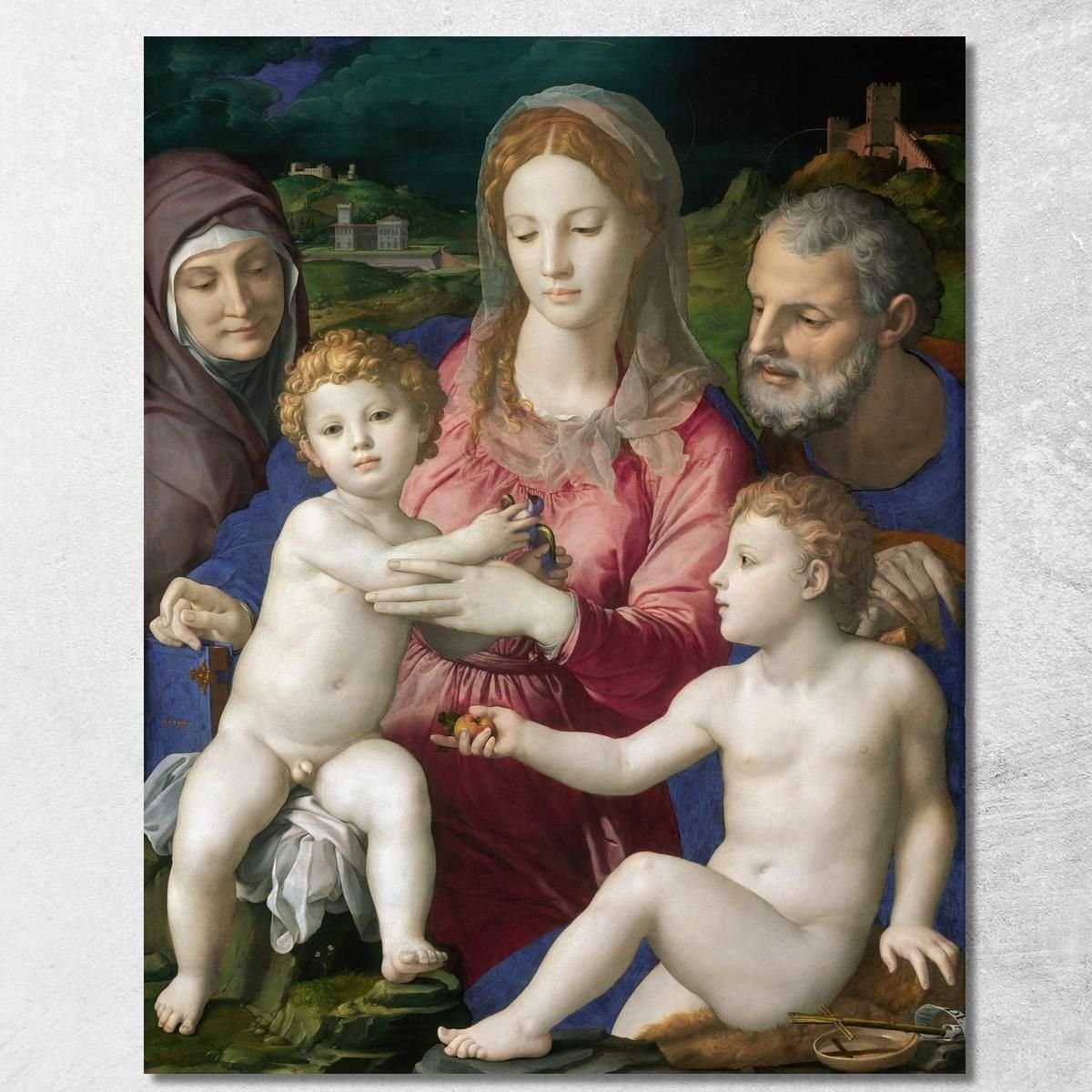 Sacra Famiglia Con Sant'Anna E San Giovannino Agnolo Bronzino abz7 quadro stampa su tela
