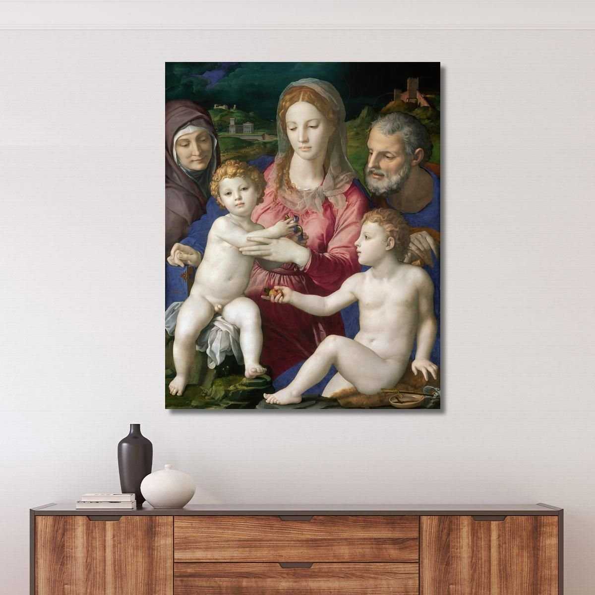 Sacra Famiglia Con Sant'Anna E San Giovannino Agnolo Bronzino abz7 quadro stampa su tela