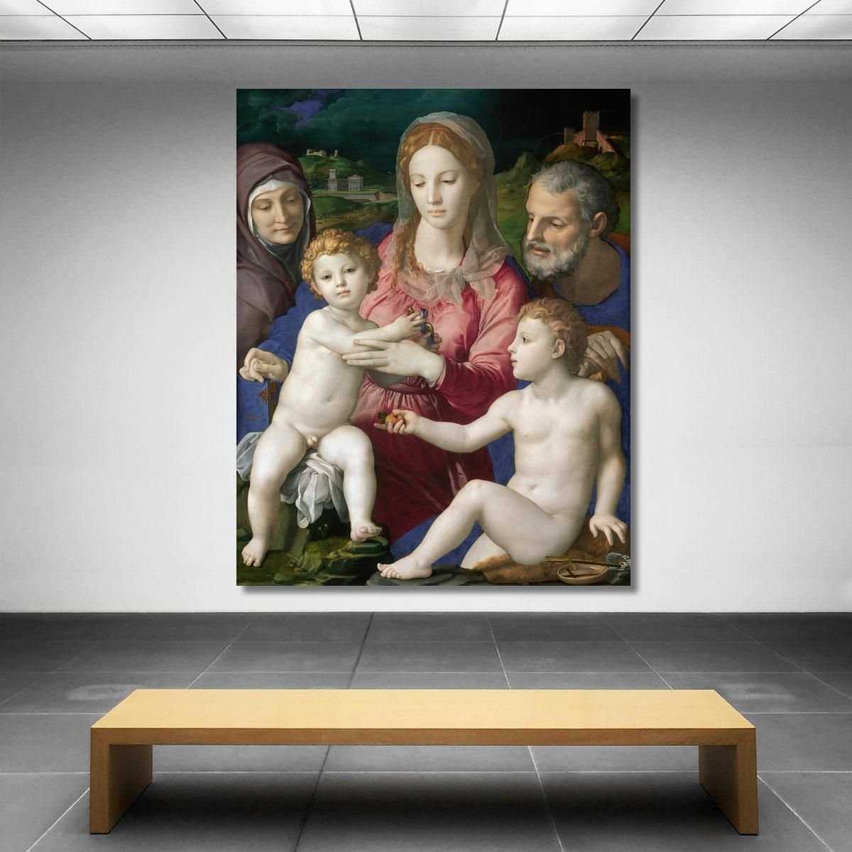 Sacra Famiglia Con Sant'Anna E San Giovannino Agnolo Bronzino abz7 quadro stampa su tela