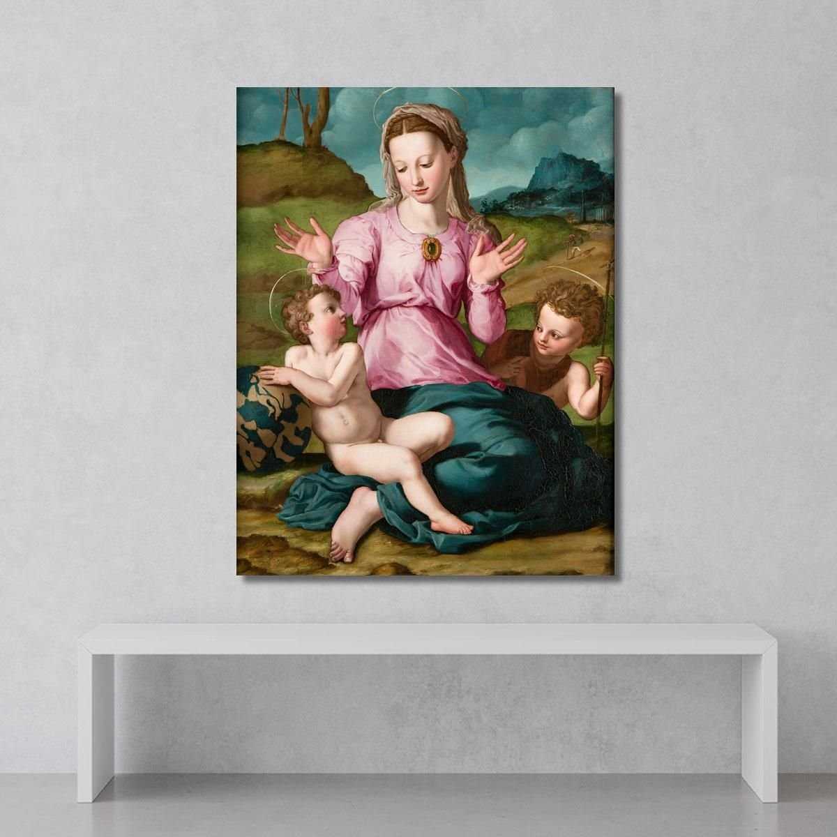 Madonna Col Bambino E San Giovanni Battista Agnolo Bronzino abz8 quadro stampa su tela