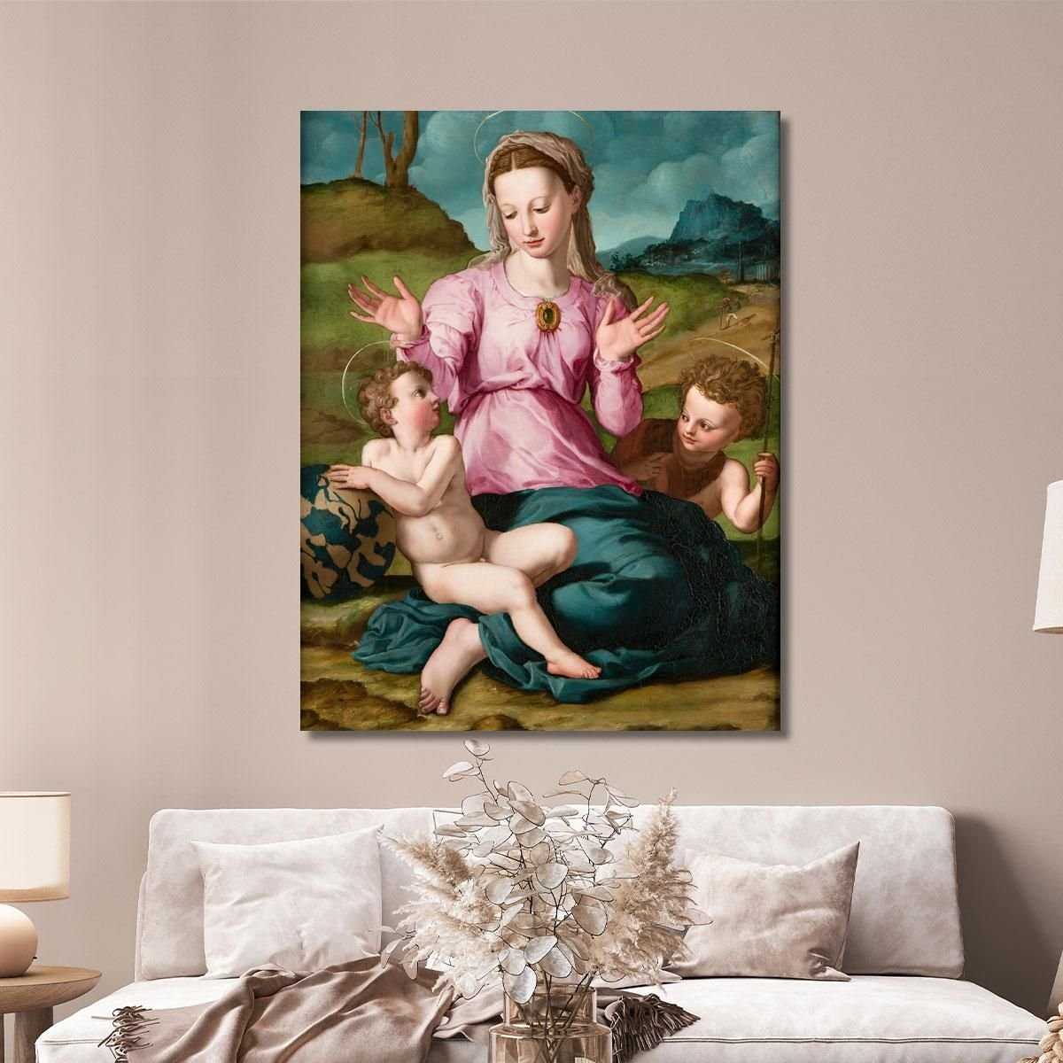 Madonna Col Bambino E San Giovanni Battista Agnolo Bronzino abz8 quadro stampa su tela