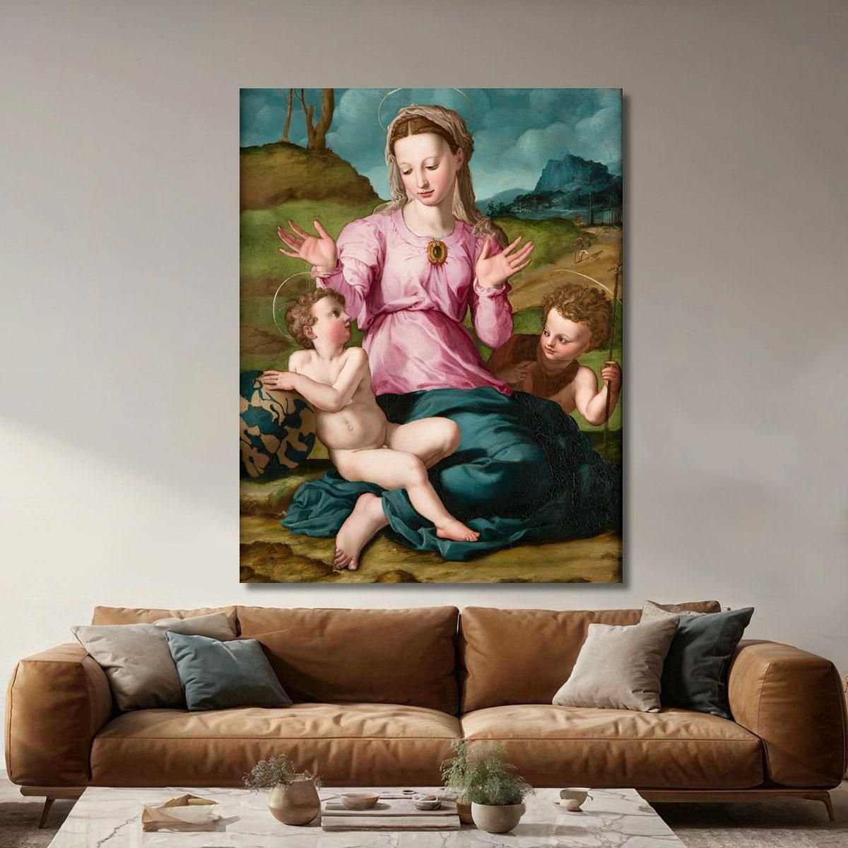 Madonna Col Bambino E San Giovanni Battista Agnolo Bronzino abz8 quadro stampa su tela