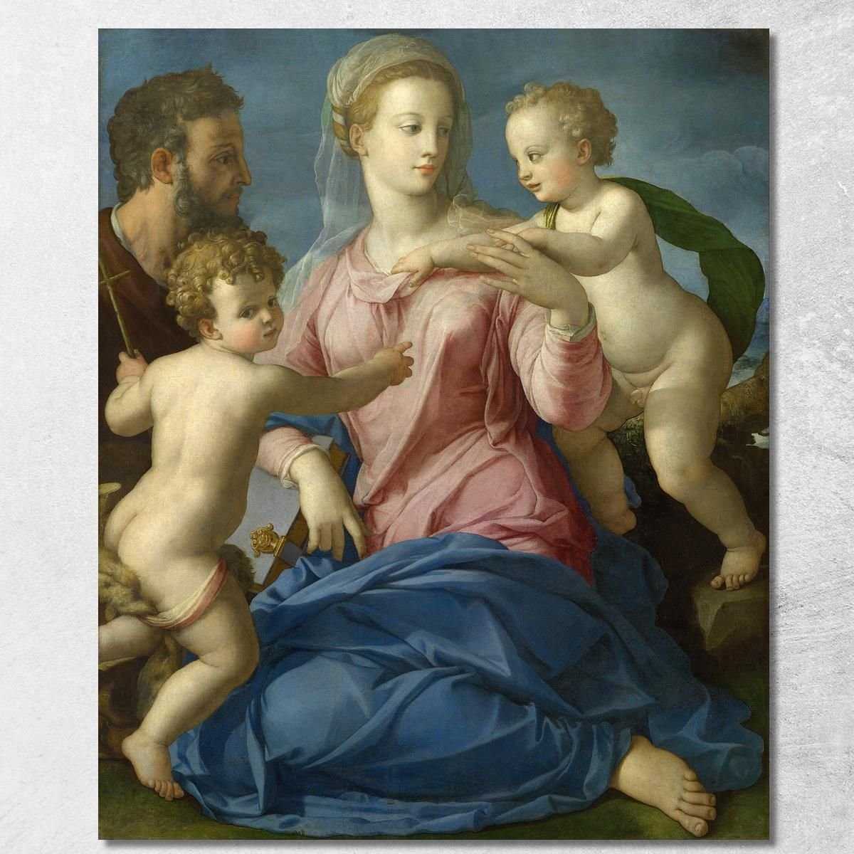 La Sacra Famiglia Con Il Bambino San Giovanni Battista Agnolo Bronzino abz19 quadro stampa su tela