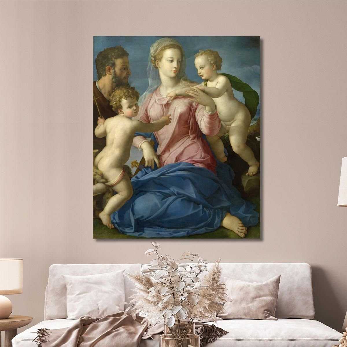 La Sacra Famiglia Con Il Bambino San Giovanni Battista Agnolo Bronzino abz19 quadro stampa su tela