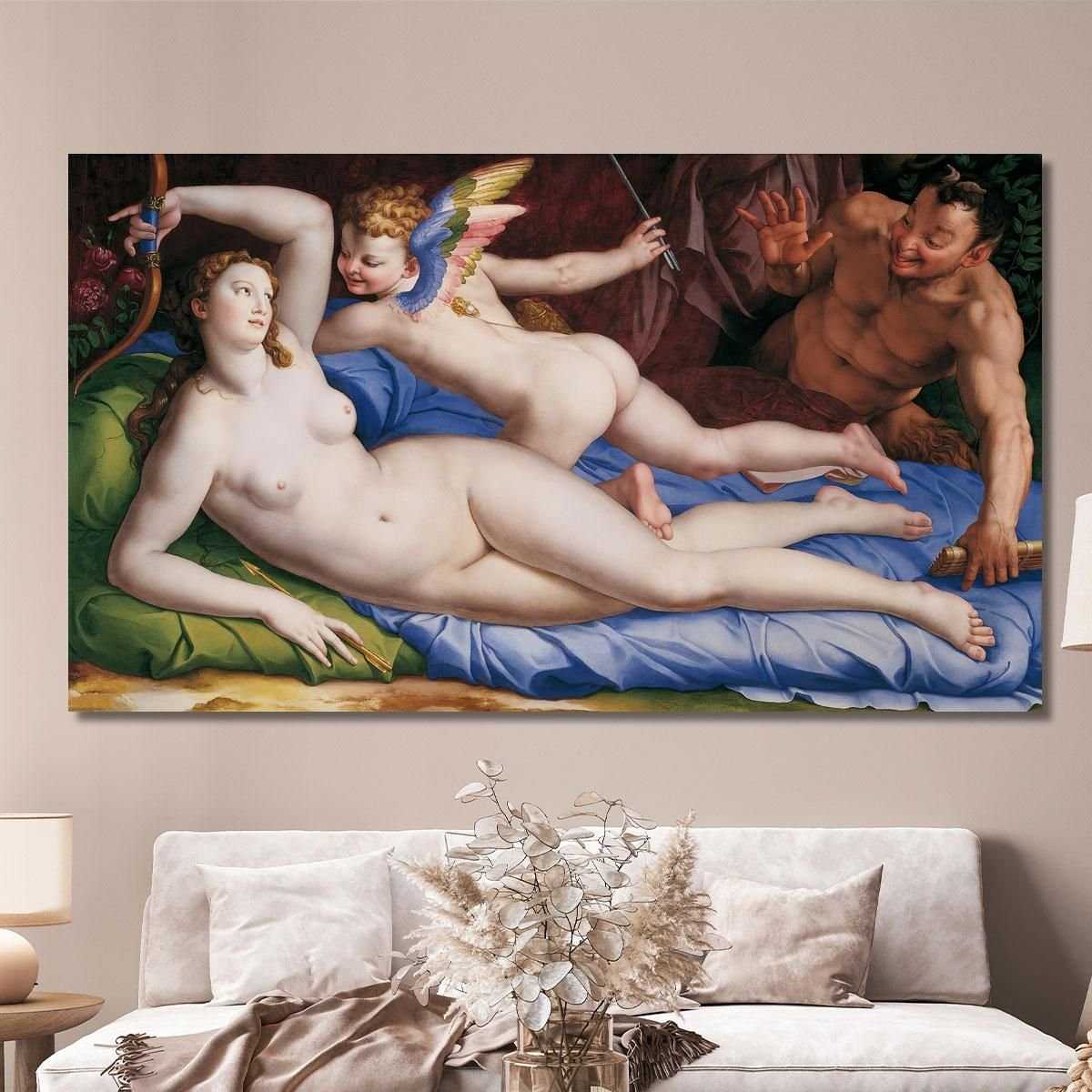 Venere Cupido E Satiro Agnolo Bronzino abz22 quadro stampa su tela