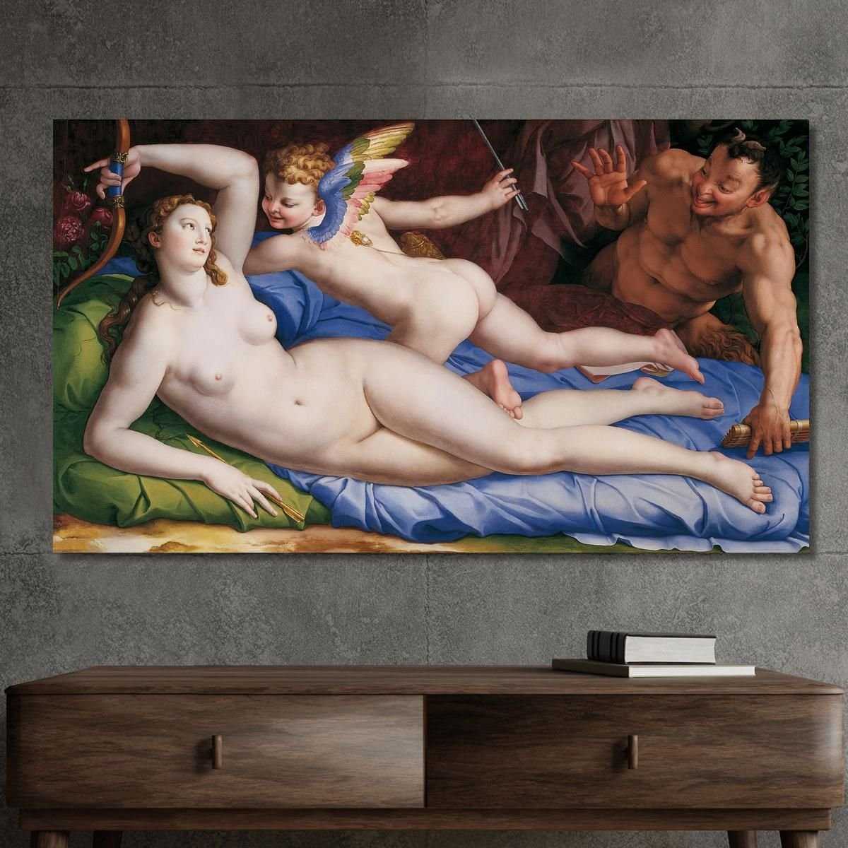 Venere Cupido E Satiro Agnolo Bronzino abz22 quadro stampa su tela