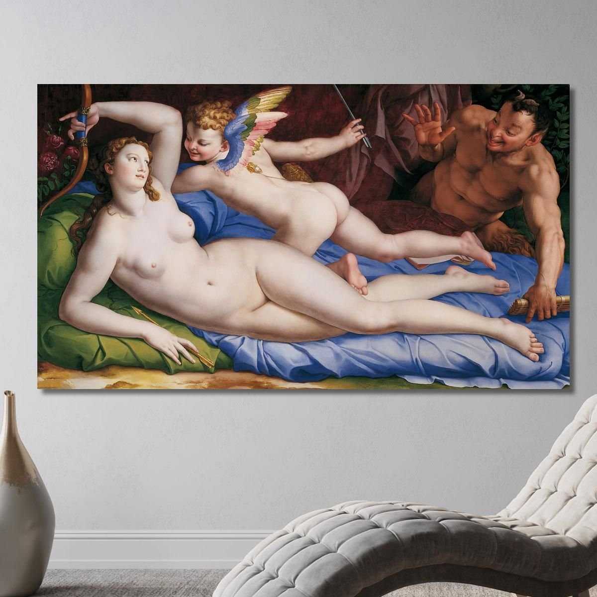 Venere Cupido E Satiro Agnolo Bronzino abz22 quadro stampa su tela