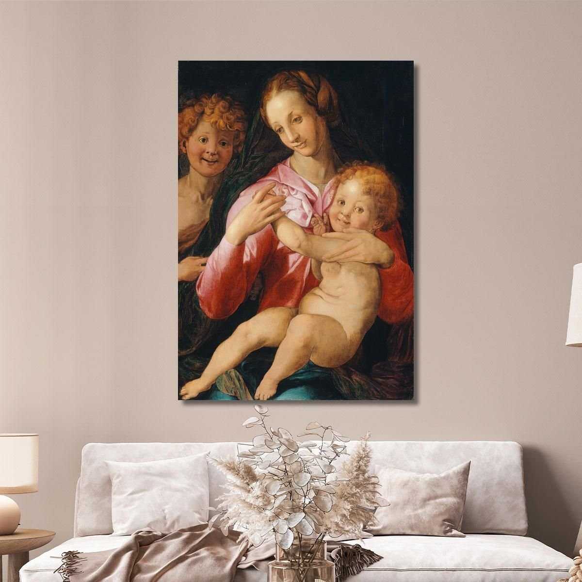 Madonna Col Bambino E San Giovanni Battista Agnolo Bronzino abz25 quadro stampa su tela