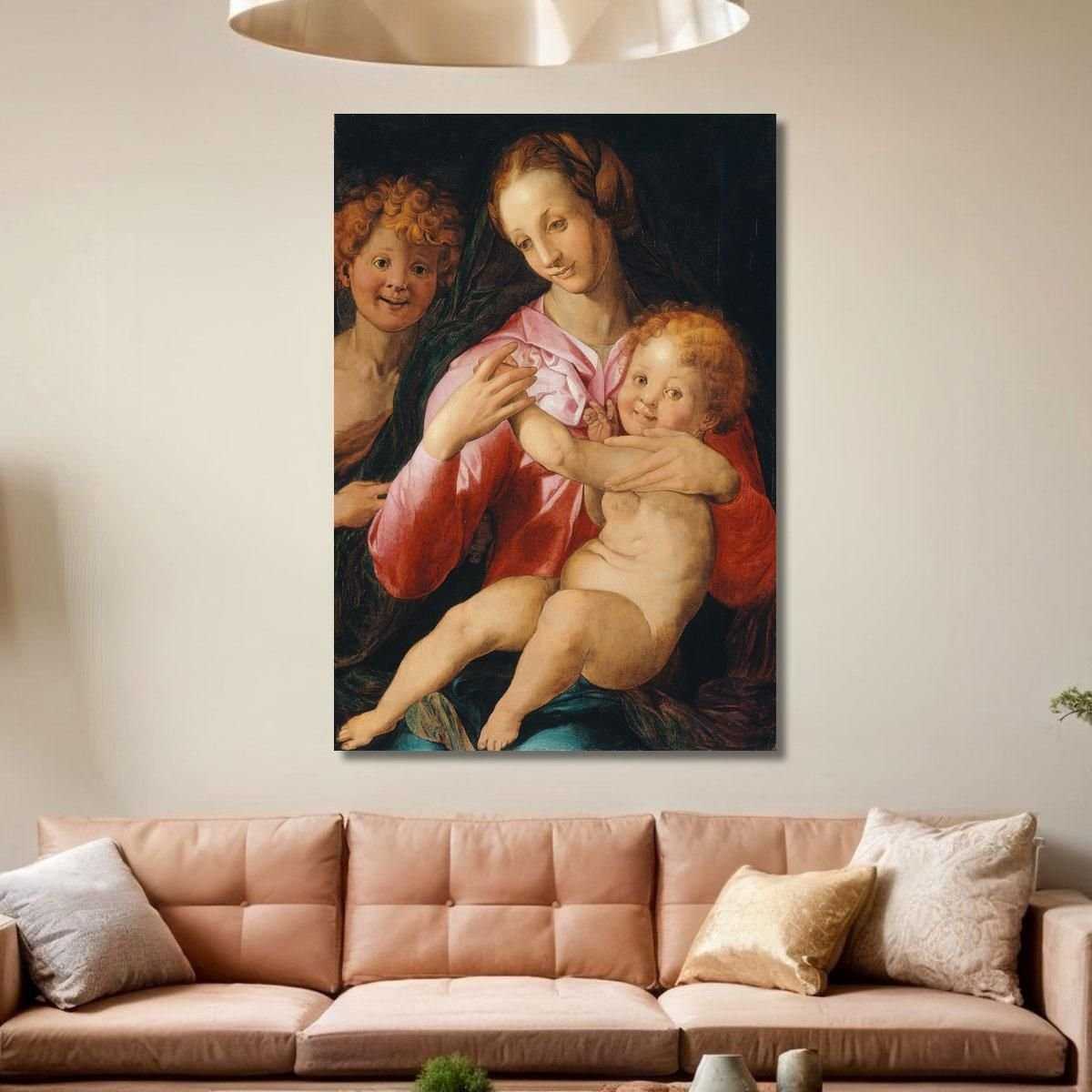 Madonna Col Bambino E San Giovanni Battista Agnolo Bronzino abz25 quadro stampa su tela