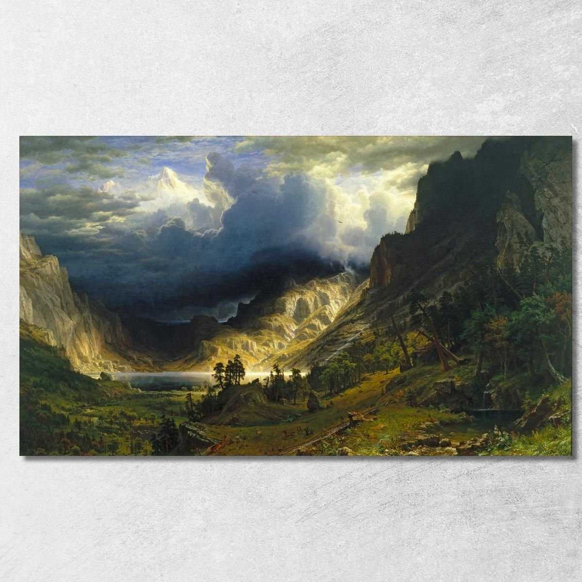 Una Tempesta Sulle Montagne Rocciose Sul Monte Rosalie Albert Bierstadt abr1 quadro stampa su tela