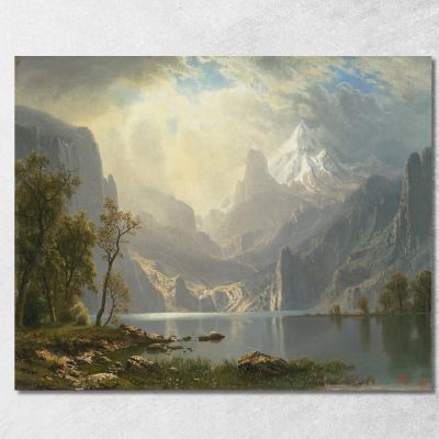 Nelle Sierras Albert Bierstadt abr33 quadro stampa su tela