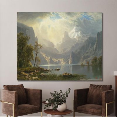 Nelle Sierras Albert Bierstadt abr33 quadro stampa su tela