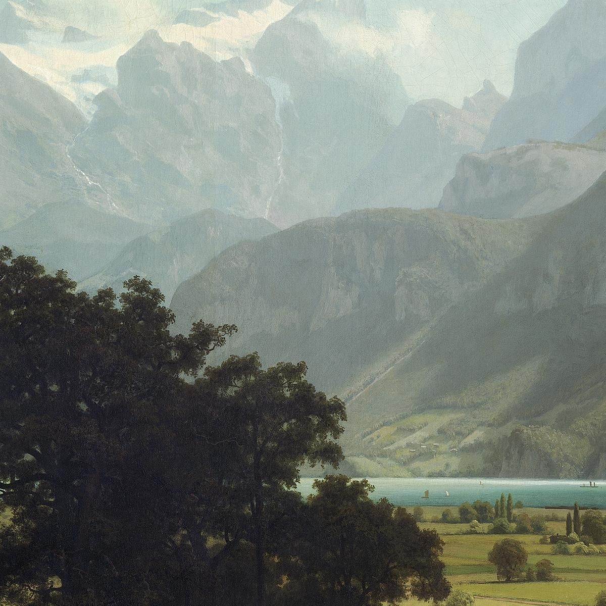 Lago Dei Quattro Cantoni Albert Bierstadt abr43 quadro stampa su tela