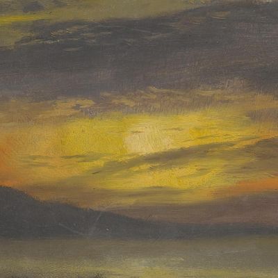 Tramonto Albert Bierstadt abr104 quadro stampa su tela