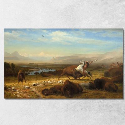 L'Ultimo Dei Bufali Albert Bierstadt abr108 quadro stampa su tela