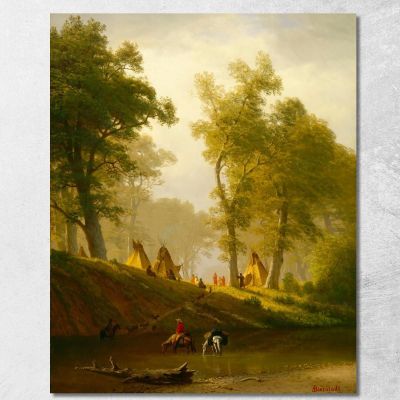 Il Fiume Wolf Kansas Albert Bierstadt abr114 quadro stampa su tela