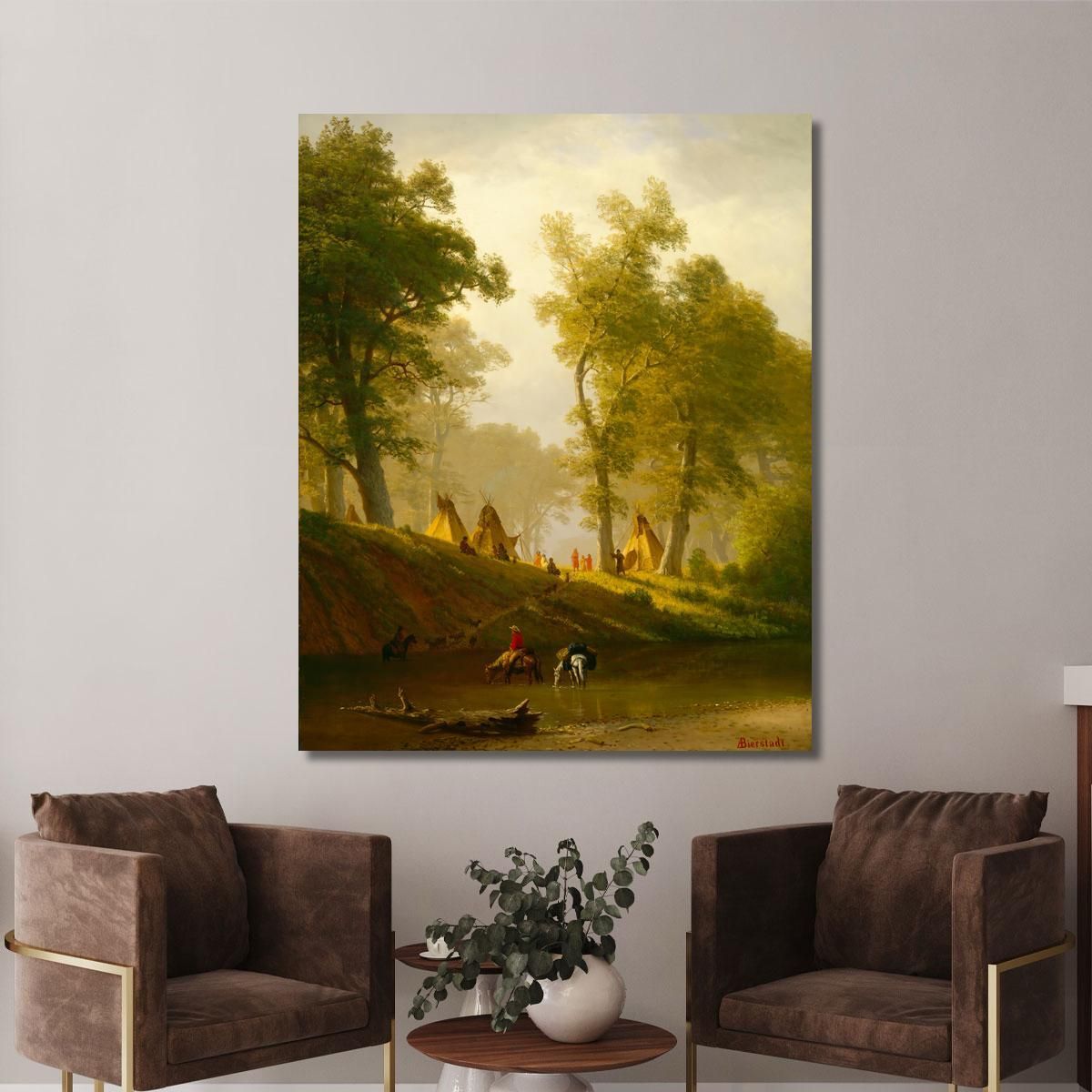 Il Fiume Wolf Kansas Albert Bierstadt abr114 quadro stampa su tela