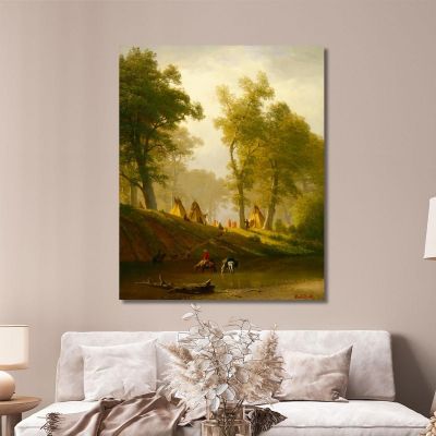 Il Fiume Wolf Kansas Albert Bierstadt abr114 quadro stampa su tela