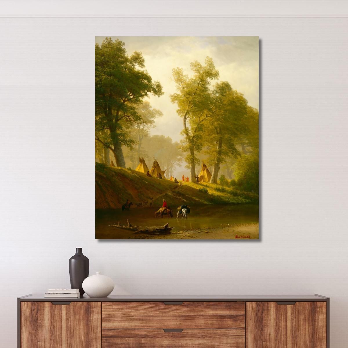 Il Fiume Wolf Kansas Albert Bierstadt abr114 quadro stampa su tela