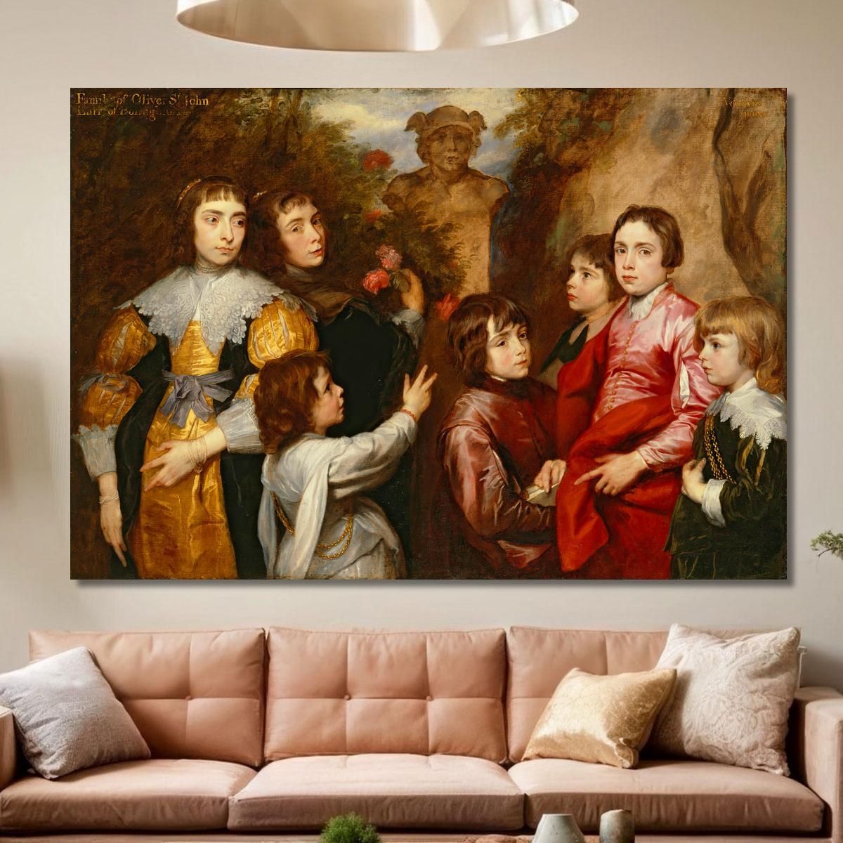 Un Gruppo Familiare Anthony van Dyck avd1 quadro stampa su tela