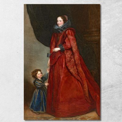 Una Signora Genovese Con Il Suo Bambino Anthony van Dyck avd2 quadro stampa su tela