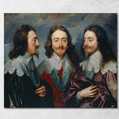 Carlo I Anthony van Dyck avd15 quadro stampa su tela