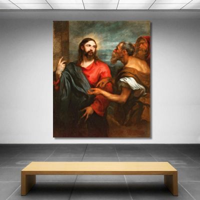 Cristo Della Moneta Anthony van Dyck, avd19 quadro stampa su tela
